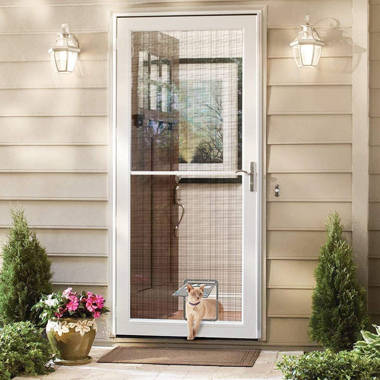 Storm door clearance with cat door